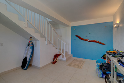 The livingroom at The Family Beach House on San Salvador 